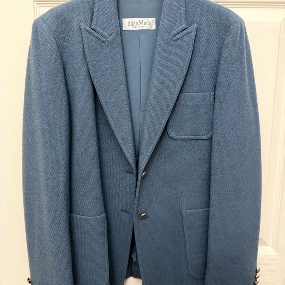 MaxMara Blue Womens Cashmere Blazer